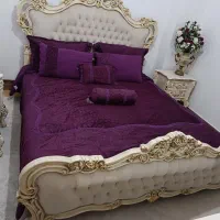 سرویس خواب سلطنتی همراه تشک و روتختی200*180|تخت و سرویس خواب|میانه, |دیوار