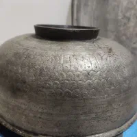 مجمع مسی سماورنفتی کاسه مسی قدیمی عتیقه چراغ لمپا|کلکسیون اشیاء عتیقه|خمینیشهر, |دیوار