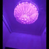 لوستر سقفی چشمه نور هفت رنگ|لوستر و چراغ آویز|رشت, رودباری|دیوار