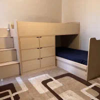 تخت دو طبقه تمام ام‌دی‌اف Bolej به همراه تشک رویا