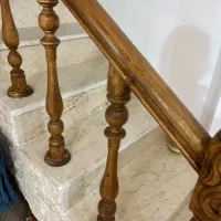 نرده چوبی .پله چوبی . خراطی.  سندبلاست