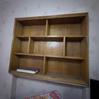 کتابخانه چوب همراه دو شیشه ریلی