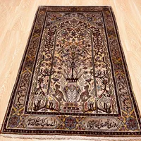 فرش تمام ابریشم طرح محراب گلدانی