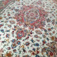 جفت ۹متری فرش دستباف طرح تبریز خطیبی گل ابریشم