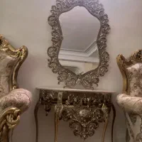 آینه شمعدان برنزی در حد نو