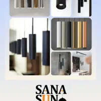 چراغ سامورایی خطی سیلندری لوستر مدرن لاین نوری