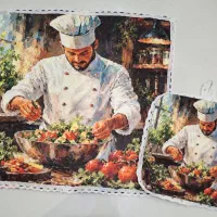 ست دستگیره و حوله آشپزخانه چاپی با طرح دلخواه
