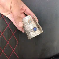 دستبند ورشو تمام نقره با سنگ یاقوت آبی