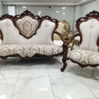 مبل سلطنتی 9نفری((طرح زنبوری دسته چوبی)) مبل میلاد