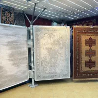 فرش ماشینی اسپرت فانتزی مدرن طیف سبز سه بعدی