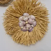 دیوارکوب نقاشی مکرومه کاشی رافیا زیر بشقابی
