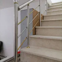 نرده راه پله بالکن پشت پنجره حفاظ استیل چوبی