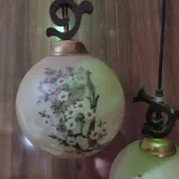 لوستر دو شعله فلزی و چوبی|لوستر و چراغ آویز|ارومیه, |دیوار