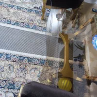 مبل ۹ نفره قهوه‌ای طلایی چوبی، پارچه مخملی|مبلمان خانگی و میز عسلی|مشهد, کوه سنگی|دیوار