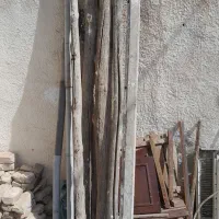 حدود ۱۵ عدد تیر چوبی قدیمی و درخت انکور تر