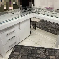 میز جزیره ای mdf با شیشه اپن آشپزخانه