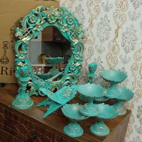ست کامل هفت سین آیینه شمعدان رحل قرآن 10تکه نو
