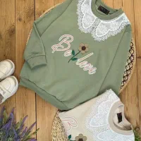 بلوز دخترانه یقه گیپور