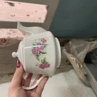 قوری و چایی دان گلسرخی|قوری، کتری، قهوه‌ساز دستی|یزد, |دیوار