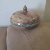 فروش ظروف چوبی فیروزه کوبی شده