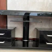 *میز تلویزیون شیک وسالم میز تلویزیون مدرن مشکی۴کشو