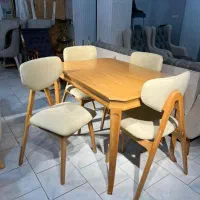 تلفیق هنر و چوب.        میز غذا خوری دلماه*٪