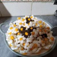 گلهای بابونه بافتنی