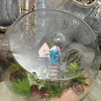 تراریوم گل مصنوعی وگلدان با گل  مصنوعی