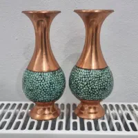 گلدان های مسی میناکاری و شیرینی خوری خاتم کار