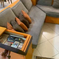 راحتی ۵ نفره L به همراه میز بار مخفی و دو باکس|مبلمان خانگی و میز عسلی|تهران, سوهانک|دیوار