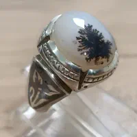 انگشتر نقره شجر رکاب دست ساز سیاه قلم