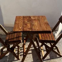 میز و صندلی چوبی تاشو
