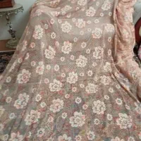 پرده گلبهی تمیز سالم