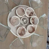 ظروف هفت سین زرین و شیشه ای