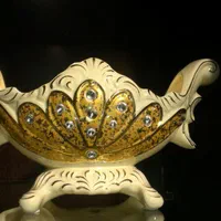 آجیل خوری دکوری آبکاری طلا نگین کاری اماراتی|صنایع دستی و سایر لوازم تزئینی|مشهد, کوشش|دیوار