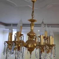 لوستر آویز برنزی با روکش آب طلا|لوستر و چراغ آویز|تهران, شهرک دریا|دیوار
