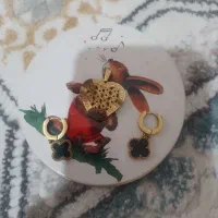 بدلیجات گوشواره طرح گل و گردنبند طرح قلب