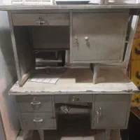 میز اداری تحریر دست دوم بنگاهی چوبی فلزی اهنی|دفتر کار|یزد, |دیوار