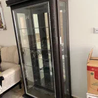 فروش بوفه در حد نو تمیز تمام چوب|بوفه، ویترین، کنسول|کاشان, صنعت|دیوار