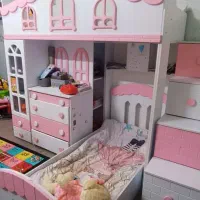 تخت دوطبقه دخترونه ام دی اف