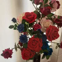 گلدان و گل رز|گل مصنوعی|زنجان, |دیوار