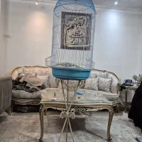 قفس گرد پرنده خیلی شیک وخارجی همراه پایه فلزی