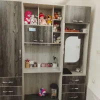 تخت و کمد نوجوان ام دی اف در حد نو