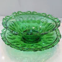 ظرف قدیمی وسینی پایه دار ، اتو مو