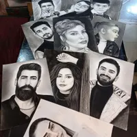 طراحی چهره (سیاه قلم)|تابلو، نقاشی، عکس|کرج, عظیمیه|دیوار
