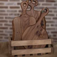 ست تخته گوشت و سرو چوبی