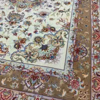 (فرش حق زاده)جفت فرش۶متری۴۰رج خطیبی گل ابریشم|فرش|تبریز, |دیوار