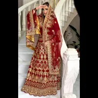 کرایه لباس هندی لباس مجلسی هندی اصل زرشکی طرح توکا