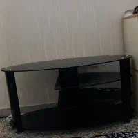 میز تلویزیون مشکی شیشه ای