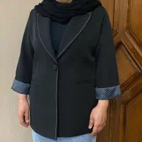 کت تک مشکی ، مجلسی با جنس کرپ